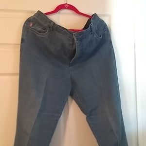 Cuff blue jeans